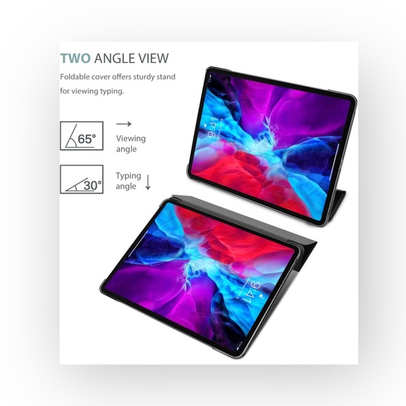 new ProCase  Smart Case Cover  Slim Stand iPad Pro 12.9  Gen 3 4 5 6  Black - Picture 7 of 16